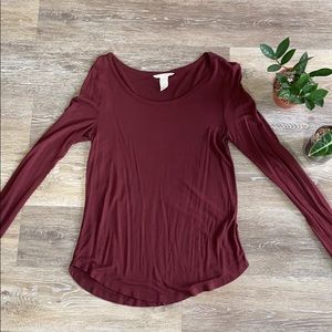 H&M basic maroon long sleeve